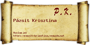 Pázsit Krisztina névjegykártya