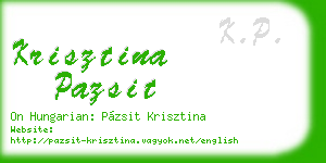 krisztina pazsit business card